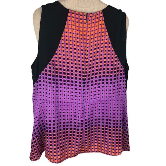 Lane Bryant peplum sleeveless blouse size 20 geometric print color block - Picture 2 of 10